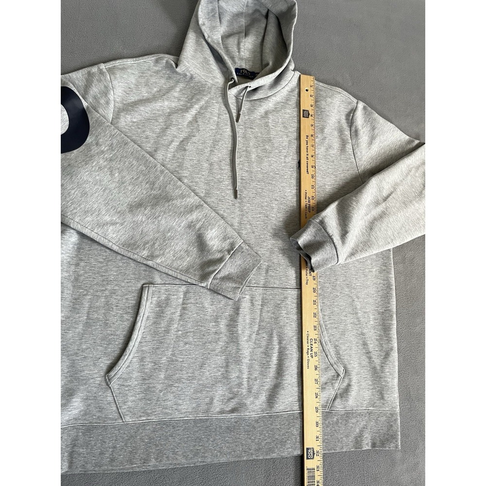 Polo Ralph Lauren Mens 2XLT Gray Pullover Sweatshirt Hooded Big Back Spellout - Picture 6 of 9